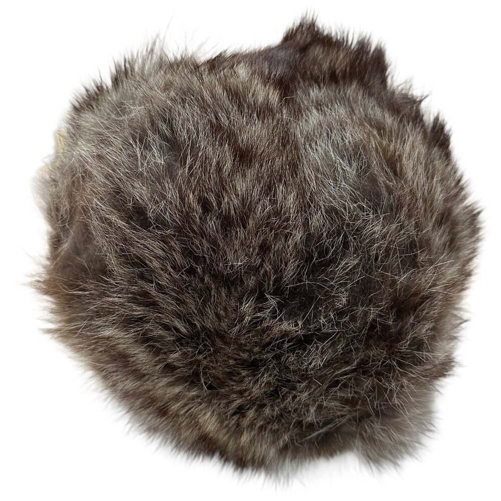 Genuine Raccoon Fur Accent Pillow – Modern Round Luxe Home Decor Black - Picture 3 of 8